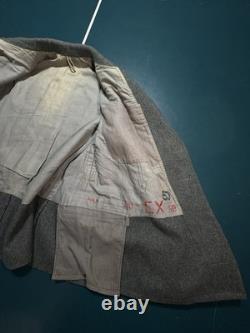 Vintage 1930s Swiss Army Medic Jacket Wool Military Pea Coat Medium Rare EUC