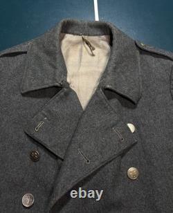Vintage 1930s Swiss Army Medic Jacket Wool Military Pea Coat Medium Rare EUC