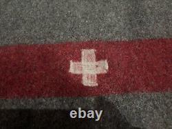 Vintage 1940 Swiss Army Wool Blanket WWII Authentic WW2 with Medallion