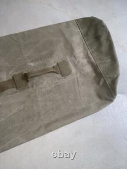 Vintage 1950's US Army Duffel Bag Military OD Green Cotton Canvas 50s Faded Rare