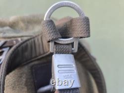 Vintage 1954 Swiss Army Military Backpack Rucksack Salt & Pepper Canvas Leather