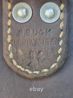 Vintage 1954 Swiss Army Military Backpack Rucksack Salt & Pepper Canvas Leather