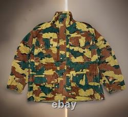 Vintage 1958 Belgian Jigsaw Camo Field Jacket Denison Full Zip Army Military XL