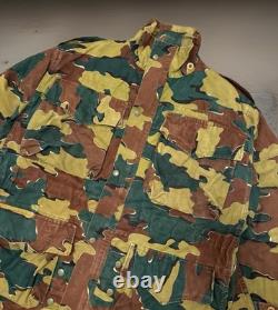 Vintage 1958 Belgian Jigsaw Camo Field Jacket Denison Full Zip Army Military XL