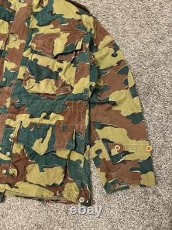 Vintage 1958 Belgian Jigsaw Camo Field Jacket Denison Full Zip Army Military XL