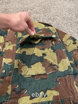 Vintage 1958 Belgian Jigsaw Camo Field Jacket Denison Full Zip Army Military XL