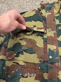 Vintage 1958 Belgian Jigsaw Camo Field Jacket Denison Full Zip Army Military XL
