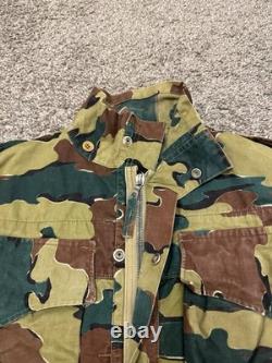 Vintage 1958 Belgian Jigsaw Camo Field Jacket Denison Full Zip Army Military XL