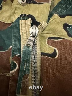 Vintage 1958 Belgian Jigsaw Camo Field Jacket Denison Full Zip Army Military XL