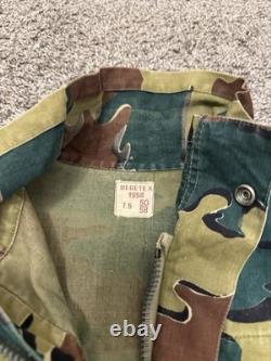 Vintage 1958 Belgian Jigsaw Camo Field Jacket Denison Full Zip Army Military XL