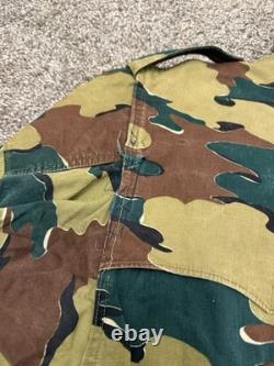 Vintage 1958 Belgian Jigsaw Camo Field Jacket Denison Full Zip Army Military XL