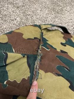 Vintage 1958 Belgian Jigsaw Camo Field Jacket Denison Full Zip Army Military XL