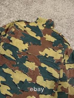 Vintage 1958 Belgian Jigsaw Camo Field Jacket Denison Full Zip Army Military XL