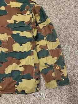 Vintage 1958 Belgian Jigsaw Camo Field Jacket Denison Full Zip Army Military XL