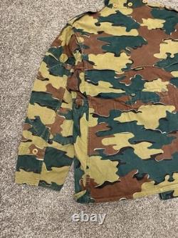 Vintage 1958 Belgian Jigsaw Camo Field Jacket Denison Full Zip Army Military XL