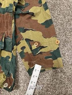 Vintage 1958 Belgian Jigsaw Camo Field Jacket Denison Full Zip Army Military XL