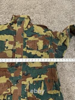 Vintage 1958 Belgian Jigsaw Camo Field Jacket Denison Full Zip Army Military XL