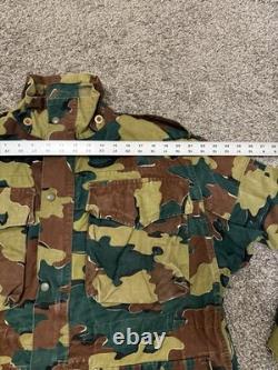Vintage 1958 Belgian Jigsaw Camo Field Jacket Denison Full Zip Army Military XL
