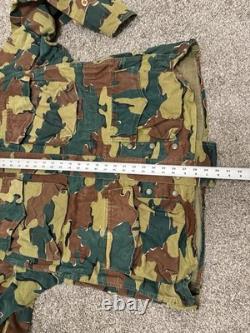 Vintage 1958 Belgian Jigsaw Camo Field Jacket Denison Full Zip Army Military XL