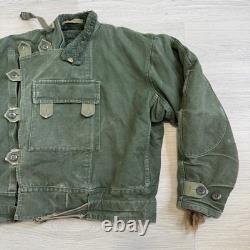 Vintage 1960s Swedish Army Motorcycle Jacket Faded Worn. View Measurements
