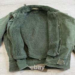 Vintage 1960s Swedish Army Motorcycle Jacket Faded Worn. View Measurements