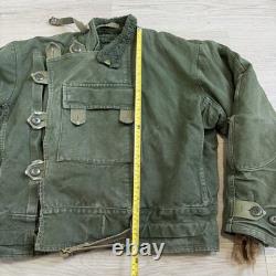 Vintage 1960s Swedish Army Motorcycle Jacket Faded Worn. View Measurements