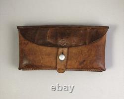 Vintage 1967 Swiss Army Solid Leather Military Double Ammo Belt Bag Pouch