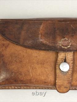 Vintage 1967 Swiss Army Solid Leather Military Double Ammo Belt Bag Pouch