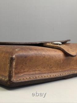 Vintage 1967 Swiss Army Solid Leather Military Double Ammo Belt Bag Pouch