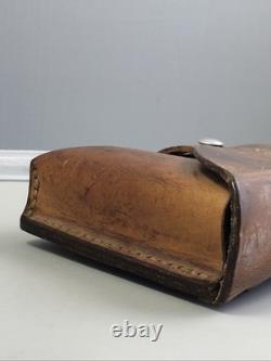 Vintage 1967 Swiss Army Solid Leather Military Double Ammo Belt Bag Pouch