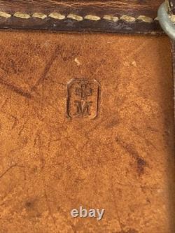 Vintage 1967 Swiss Army Solid Leather Military Double Ammo Belt Bag Pouch