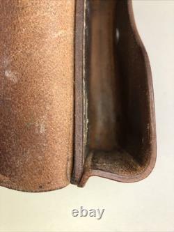 Vintage 1967 Swiss Army Solid Leather Military Double Ammo Belt Bag Pouch