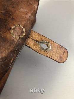 Vintage 1967 Swiss Army Solid Leather Military Double Ammo Belt Bag Pouch