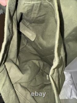 Vintage 1970s Dutch Army KL Cargo Pants Olive Military Sateen 36x31 Button Fly