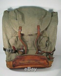 Vintage 1972 Swiss Army Military Backpack/Rucksack Salt and Pepper Canvas
