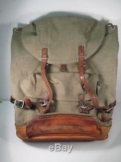 Vintage 1972 Swiss Army Military Backpack/Rucksack Salt and Pepper Canvas