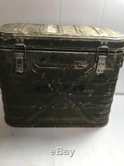 Vintage 1976 US Military Army Food Cooler Container Metal Used Has wear RARE