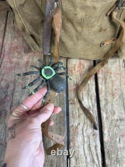 Vintage 50s/60s Lafuma French Military Army Rucksack Backpack With Hippy Patches