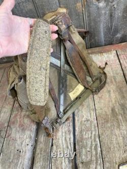 Vintage 50s/60s Lafuma French Military Army Rucksack Backpack With Hippy Patches