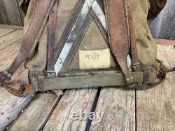 Vintage 50s/60s Lafuma French Military Army Rucksack Backpack With Hippy Patches