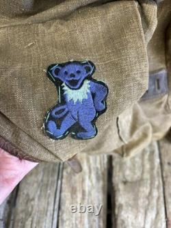 Vintage 50s/60s Lafuma French Military Army Rucksack Backpack With Hippy Patches