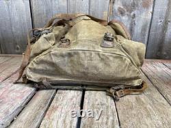 Vintage 50s/60s Lafuma French Military Army Rucksack Backpack With Hippy Patches