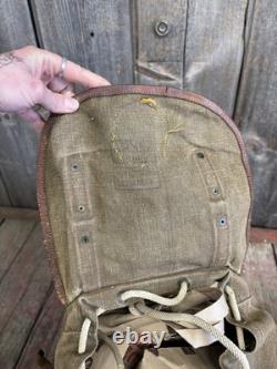 Vintage 50s/60s Lafuma French Military Army Rucksack Backpack With Hippy Patches