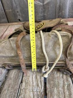 Vintage 50s/60s Lafuma French Military Army Rucksack Backpack With Hippy Patches