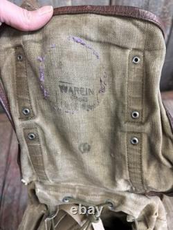 Vintage 60s Lafuma French Military Army Rucksack Backpack With Green Peace Patches