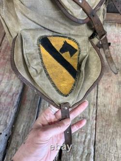 Vintage 60s Lafuma French Military Army Rucksack Backpack With Green Peace Patches