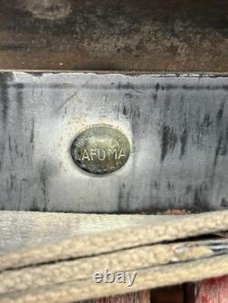 Vintage 60s Lafuma French Military Army Rucksack Backpack With Green Peace Patches