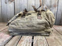 Vintage 60s Lafuma French Military Army Rucksack Backpack With Green Peace Patches