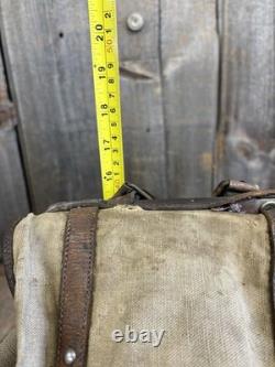 Vintage 60s Lafuma French Military Army Rucksack Backpack With Green Peace Patches