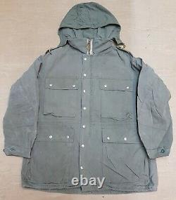 Vintage 70s Swiss Army Full Zip Hooded Field Military Parka Jacket Green 56 #1